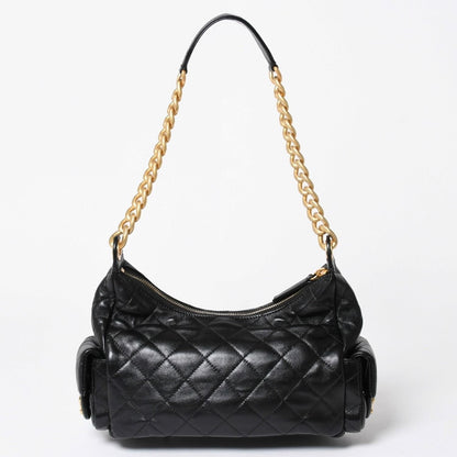 Chanel Large Hobo Stand CC Logo Lambskin Black — view 2