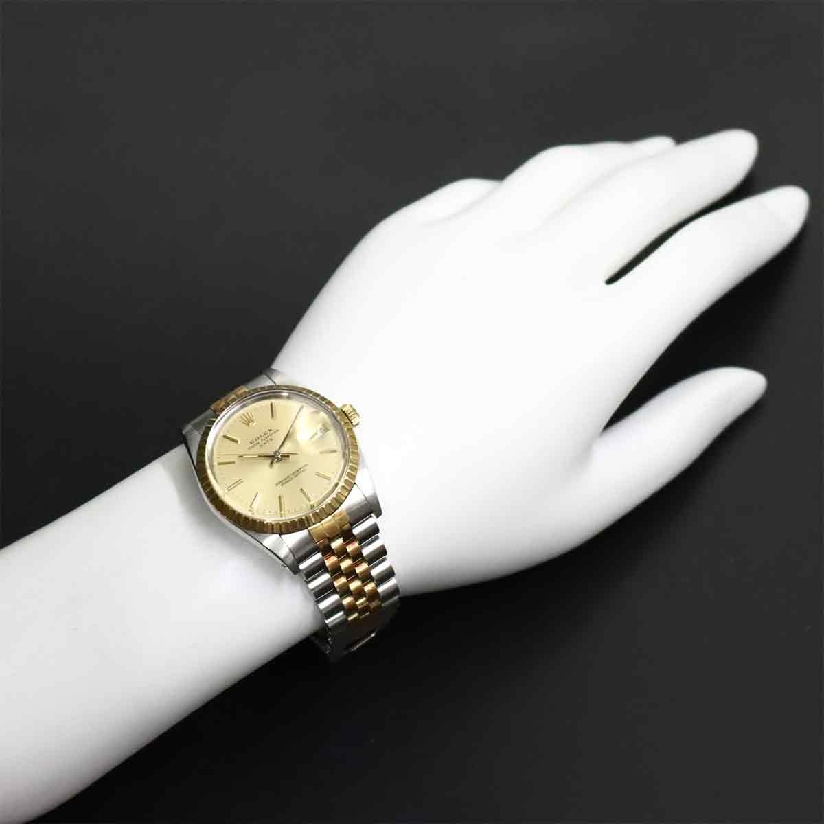 Rolex Oyster Perpetual Date Number Watch 18K Yellow Gold Automatic — view 3