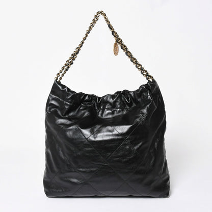 Chanel 22 Medium Chain Bag CC Logo Shiny Calfskin — view 3