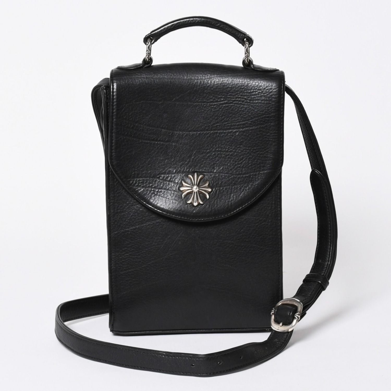 Chrome Hearts Shoulder Bag 2-Way CH Plus Decoration Gunslinger Cross Ball Black