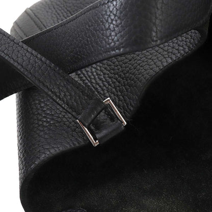 Hermes Picotin MM Hand Bag Taurillon Clemence Black Silver — view 8