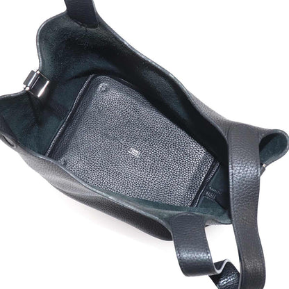 Hermes Picotin MM Hand Bag Taurillon Clemence Black Silver — view 6