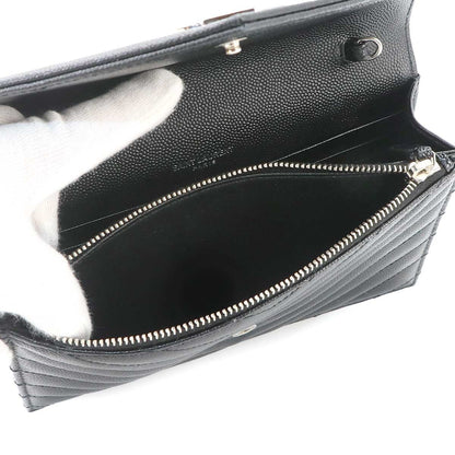 Saint Laurent Cassandra Envelope Chain Wallet Leather Black Shoulder Bag — view 8