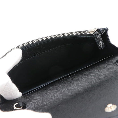 Saint Laurent Cassandra Envelope Chain Wallet Leather Black Shoulder Bag — view 7