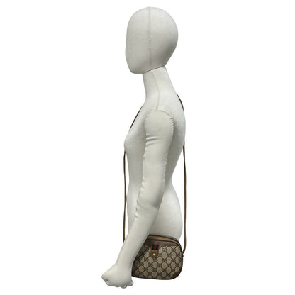 Gucci Vintage Sherry Line GG Logo Leather Shoulder Bag Pochette Brown — view 2