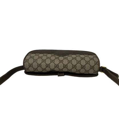 Gucci Vintage GG Pattern Logo Leather Shoulder Bag Pochette Crossbody Brown — view 4