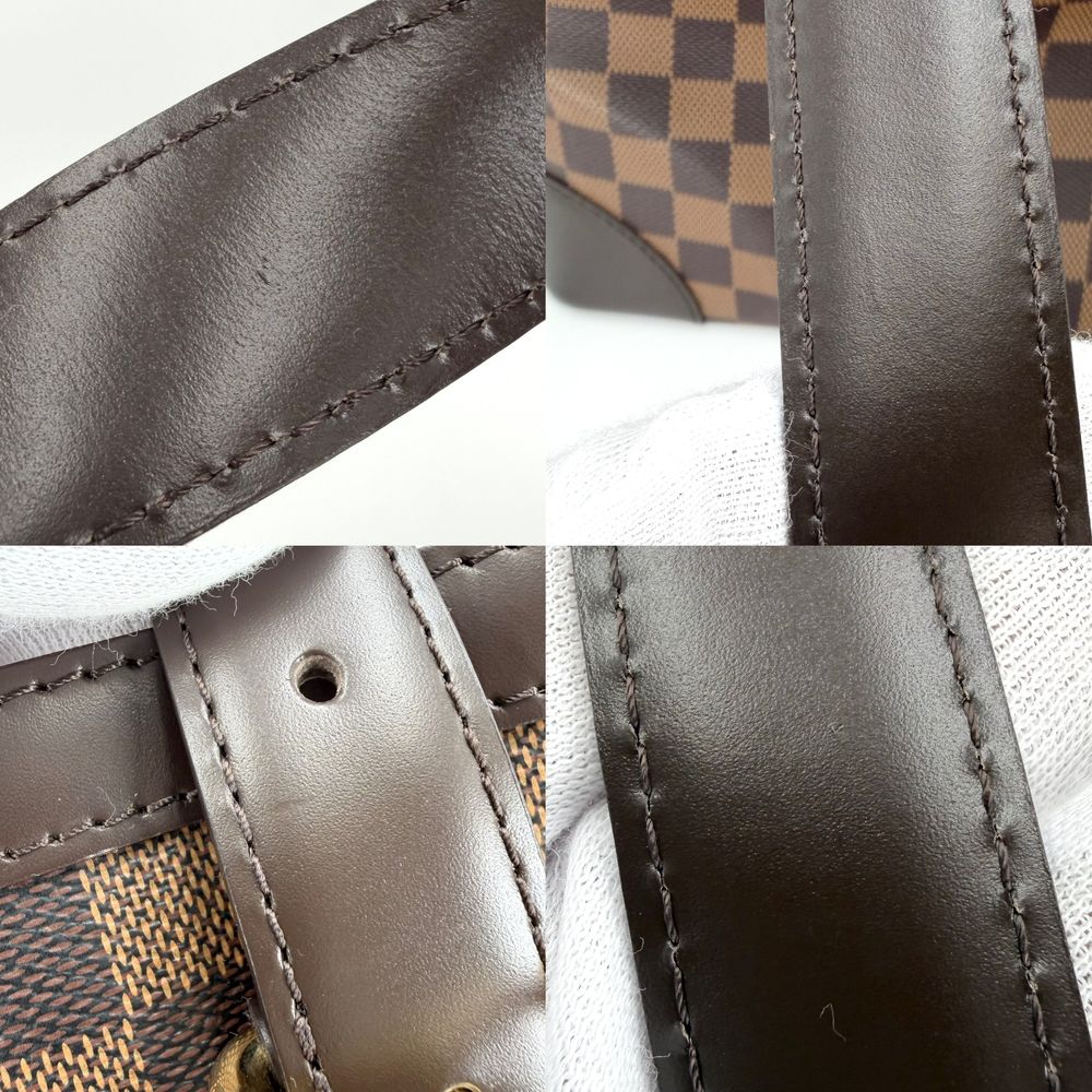 Louis Vuitton Tote Hampstead MM Handbag Shoulder Damier Canvas Brown Gold — view 7