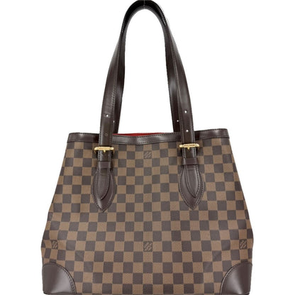 Louis Vuitton Tote Hampstead MM Handbag Shoulder Damier Canvas Brown Gold — view 2