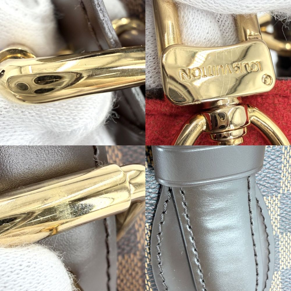 Louis Vuitton Tote Hampstead MM Handbag Shoulder Damier Canvas Brown Gold — view 8