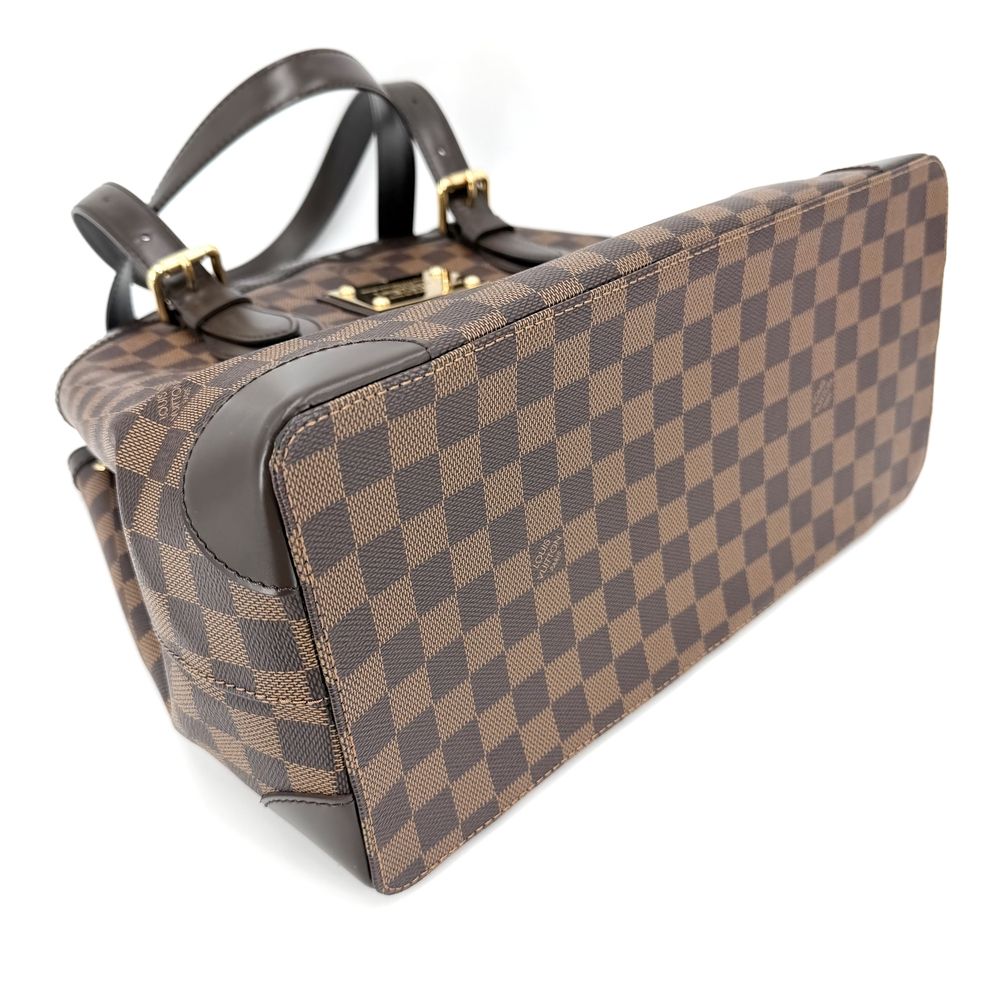 Louis Vuitton Tote Hampstead MM Handbag Shoulder Damier Canvas Brown Gold — view 3