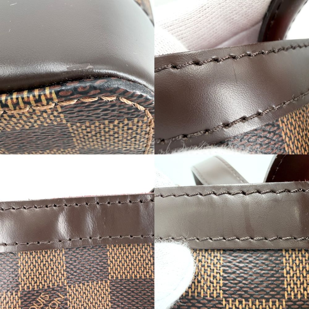 Louis Vuitton Tote Hampstead MM Handbag Shoulder Damier Canvas Brown Gold — view 6