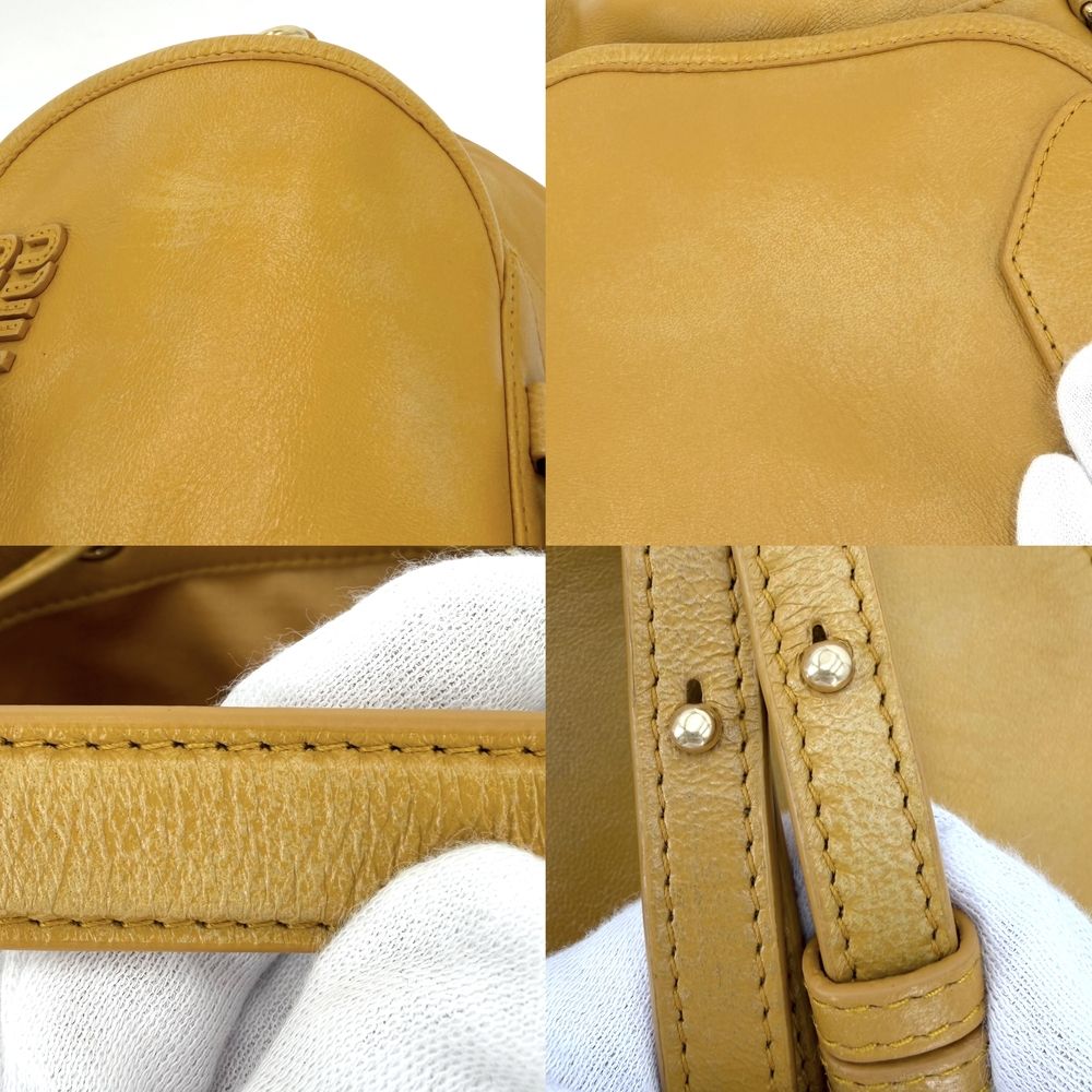 Miu Miu 2-Way Backpack Handbag Mustard Miu Miu Leather Yellow Gold Vintage — view 7