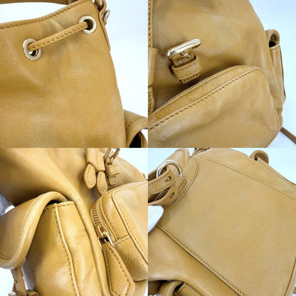 Miu Miu 2-Way Backpack Handbag Mustard Miu Miu Leather Yellow Gold Vintage — view 6