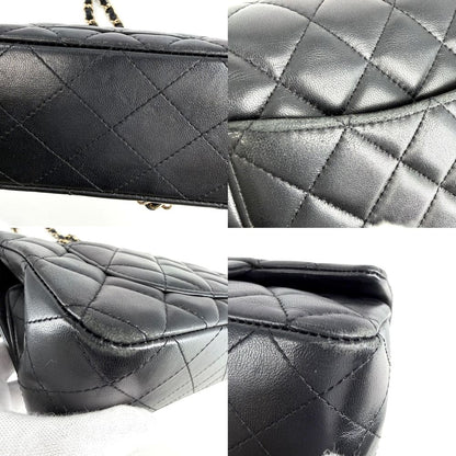 Chanel Shoulder Bag Mini Quilted CC Logo Bag Crossbody Lambskin Black Gold — view 7