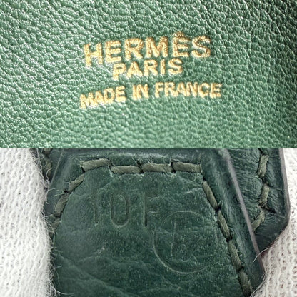 Hermes 2-Way Bolide 35 Handbag Shoulder Bag Crossbody Leather Green Gold Vintage — view 5