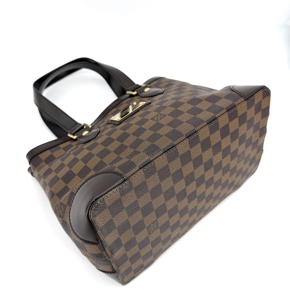 Louis Vuitton Tote Hampstead PM Handbag Shoulder Damier Canvas Brown Gold — view 3