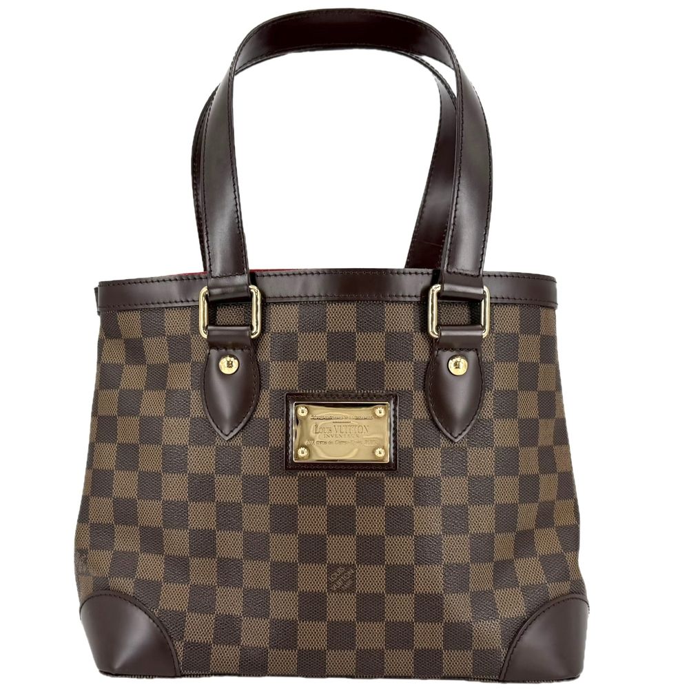 Louis Vuitton Tote Hampstead PM Handbag Shoulder Damier Canvas Brown Gold