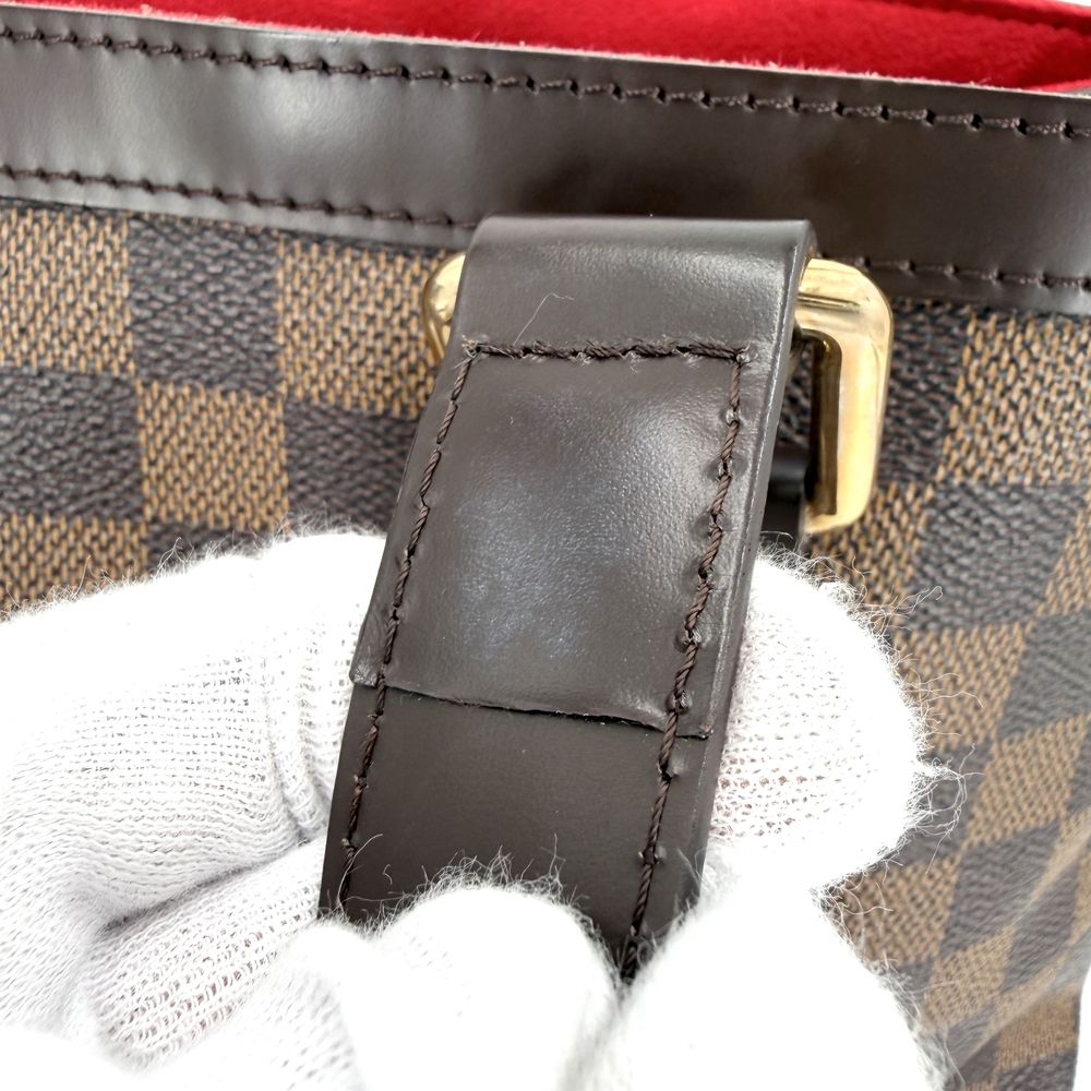 Louis Vuitton Tote Hampstead PM Handbag Shoulder Damier Canvas Brown Gold — view 7
