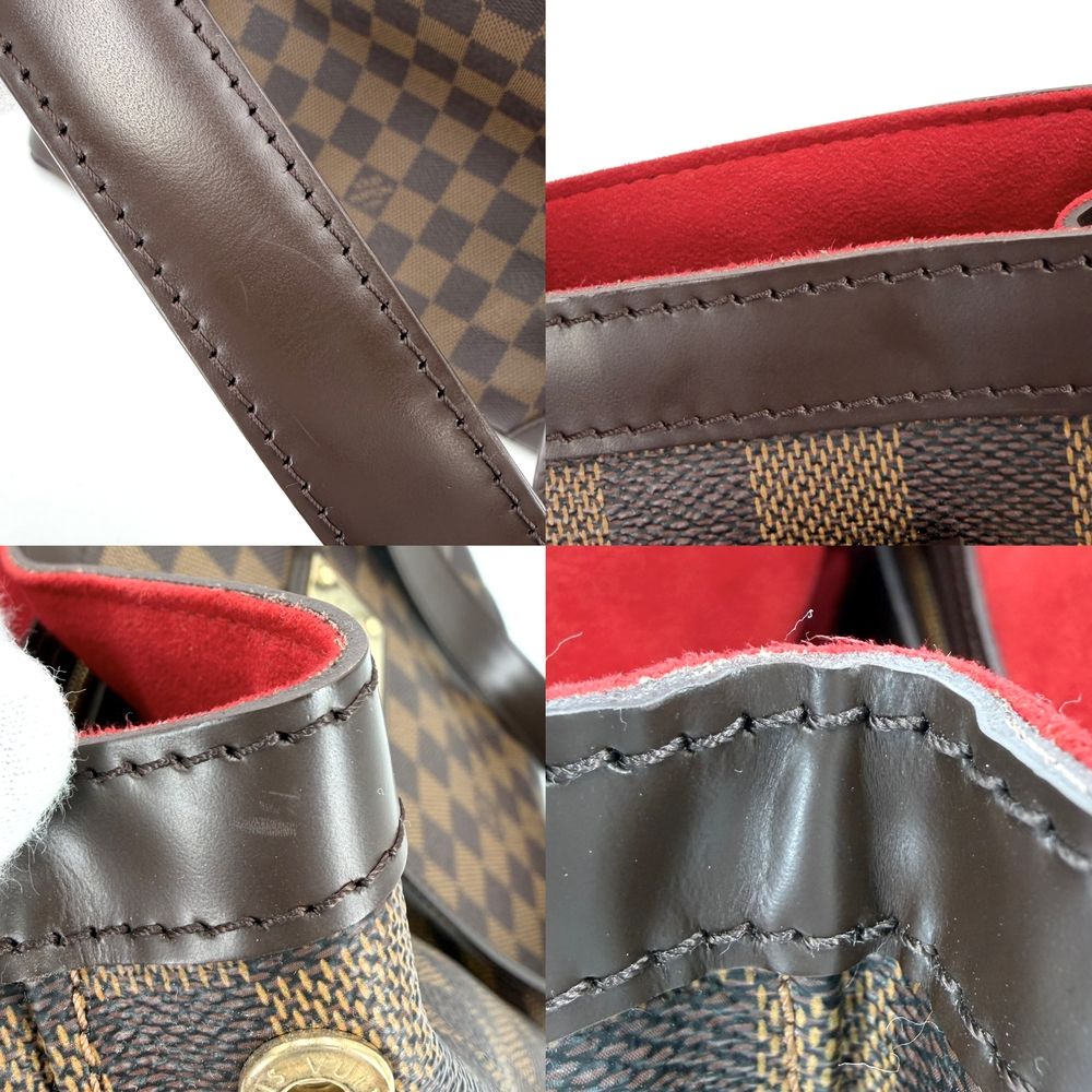 Louis Vuitton Tote Hampstead PM Handbag Shoulder Damier Canvas Brown Gold — view 6