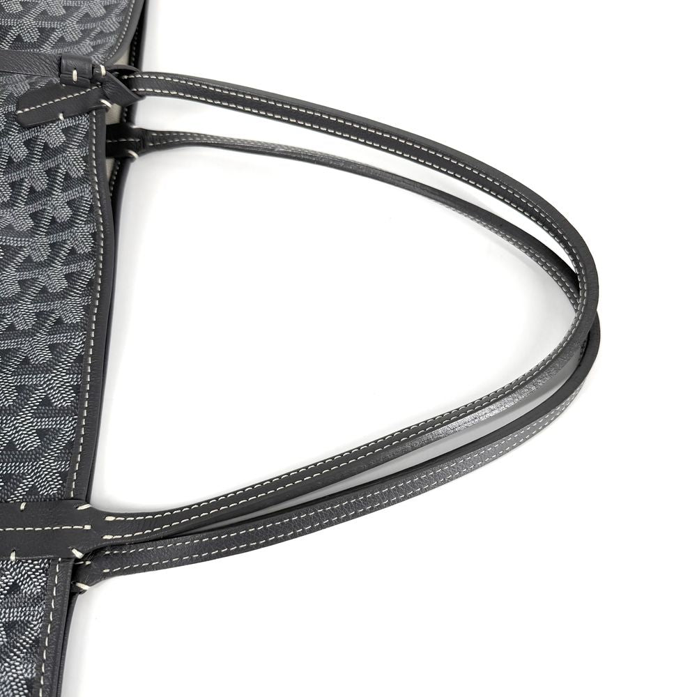 Goyard Tote Herringbone Saint Louis GM Handbag Shoulder Leather Gray Silver — view 7