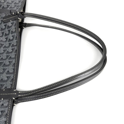 Goyard Tote Herringbone Saint Louis GM Handbag Shoulder Leather Gray Silver — view 7