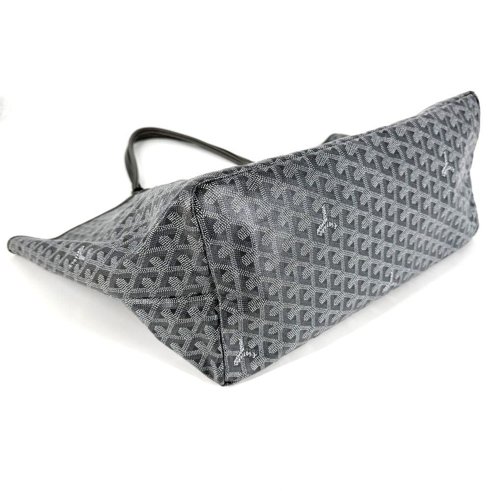 Goyard Tote Herringbone Saint Louis GM Handbag Shoulder Leather Gray Silver — view 3