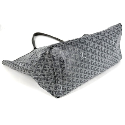 Goyard Tote Herringbone Saint Louis GM Handbag Shoulder Leather Gray Silver — view 3
