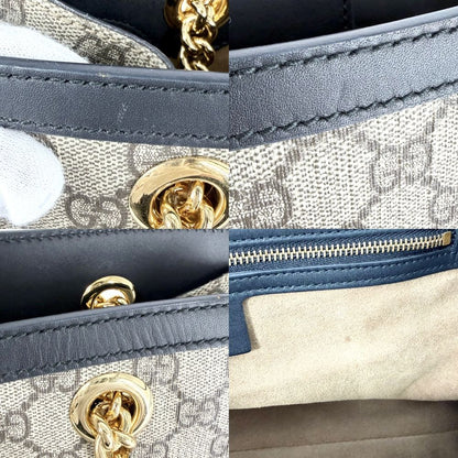 Gucci Tote Horsebit Padlock GG Handbag Shoulder Supreme Canvas Leather Brown — view 7