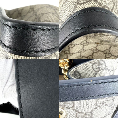 Gucci Tote Horsebit Padlock GG Handbag Shoulder Supreme Canvas Leather Brown — view 6