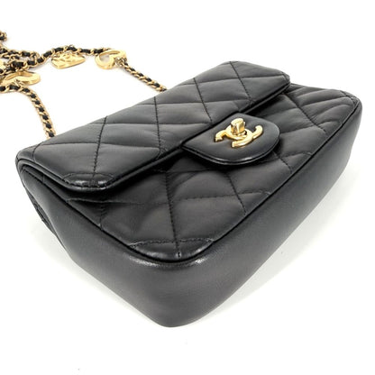 Chanel Shoulder Bag Heart Charm Mini Quilted Chain Turnlock Crossbody Mini CC — view 3