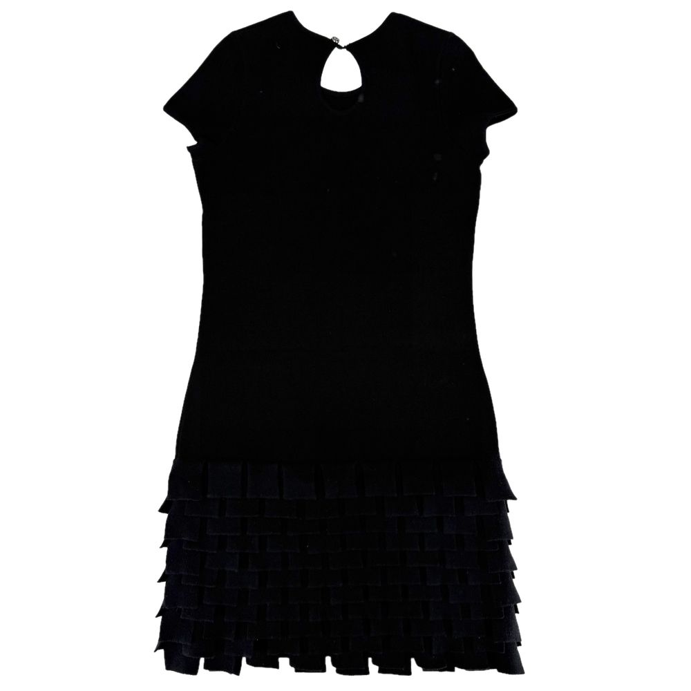 Chanel Dress Ruffle French Sleeve 36 Black Spring Summer Vintage — view 2