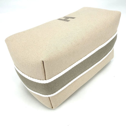 Hermes Handbag Brid-a-brac PM Pouch Toile Ash Beige White Silver Vintage — view 3