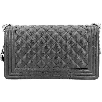 Chanel Shoulder Bag Quilted Boy CC Logo Bag Crossbody Boy Caviar Leather Black — view 2