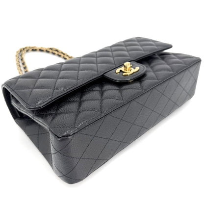 Chanel Shoulder Bag Quilted 25 Double Chain CC Logo Flap Crossbody Caviar — view 3