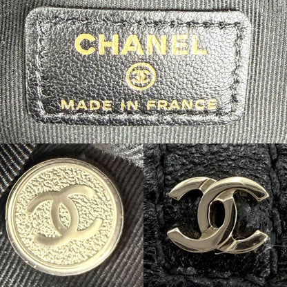 Chanel Handbag Quilted Mini Bag Pouch CC Logo Lambskin Black Gold — view 5