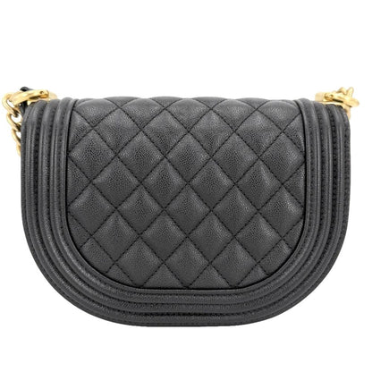Chanel Shoulder Bag Quilted Half Moon Pochette CC Logo Bag Crossbody Boy Caviar — view 2