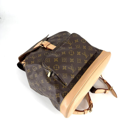 Louis Vuitton Backpack Montsouris GM Monogram Canvas Brown Gold Vintage — view 3