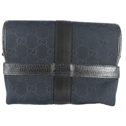 Gucci Waist Bag Shoulder Crossbody GG Canvas Black Silver Vintage — view 2