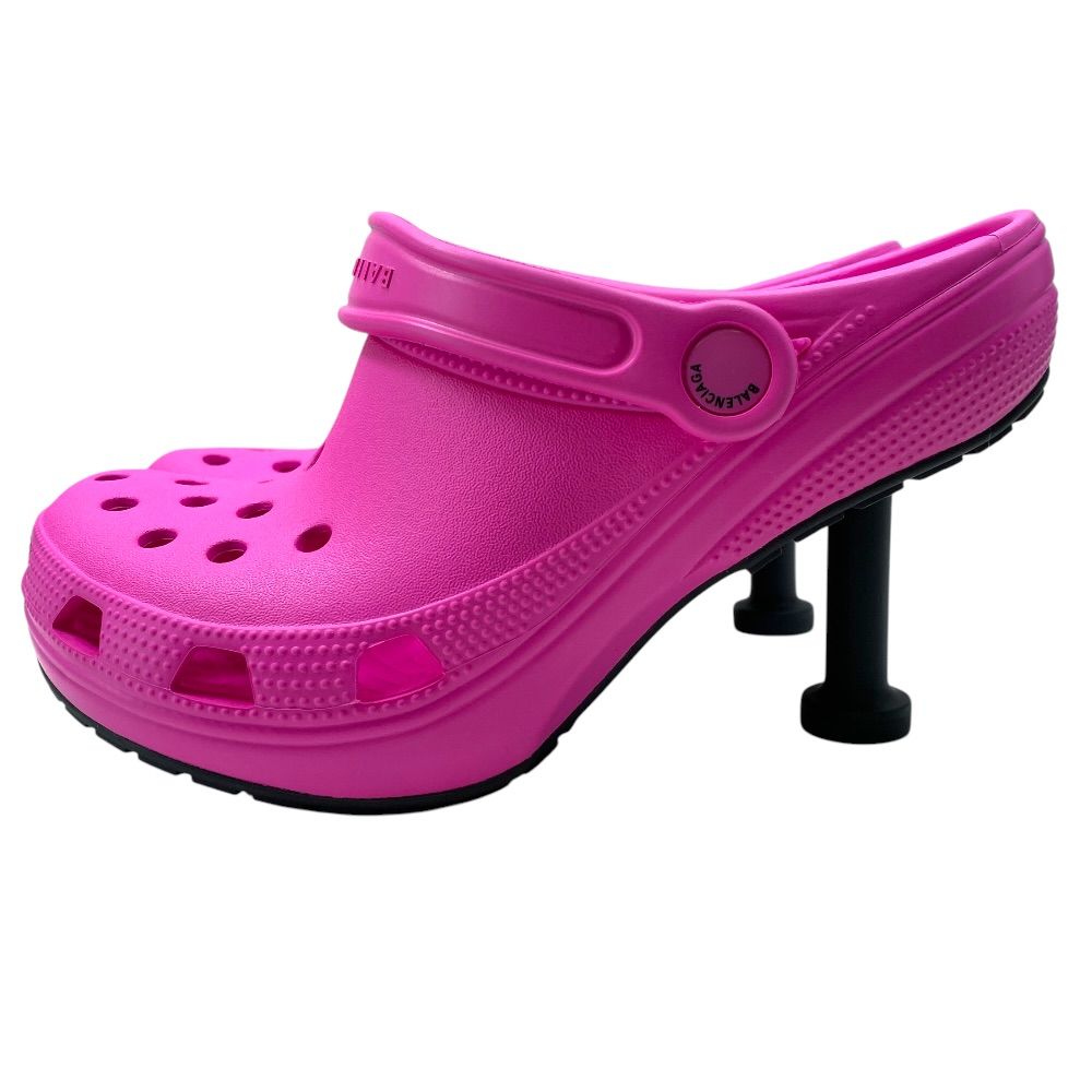 Balenciaga Madame 80 Crocs Mules Pumps Rubber Pink Shoes — view 3