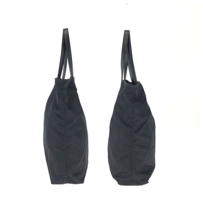 Prada Tessuto Saffiano Black Silver Nylon Leather Tote Bag — view 8
