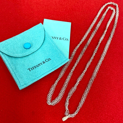 Tiffany & Co Somerset Mesh Long Necklace 925 Sterling Silver Accessory