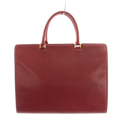 Gucci Tote Bag Business Briefcase Leather Red Embossed Logo YM — view 2