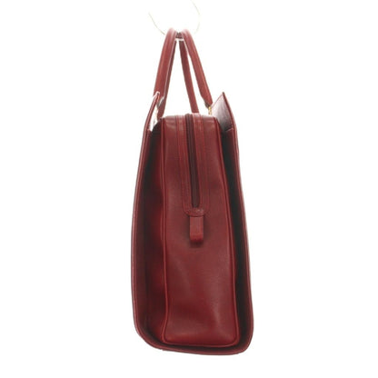 Gucci Tote Bag Business Briefcase Leather Red Embossed Logo YM — view 3