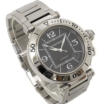 Cartier Watches Pasha Seatimer Black Dial Stainless Steel Automatic — view 2