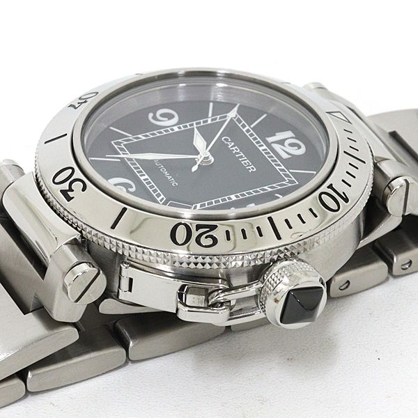 Cartier Watches Pasha Seatimer Black Dial Stainless Steel Automatic — view 5