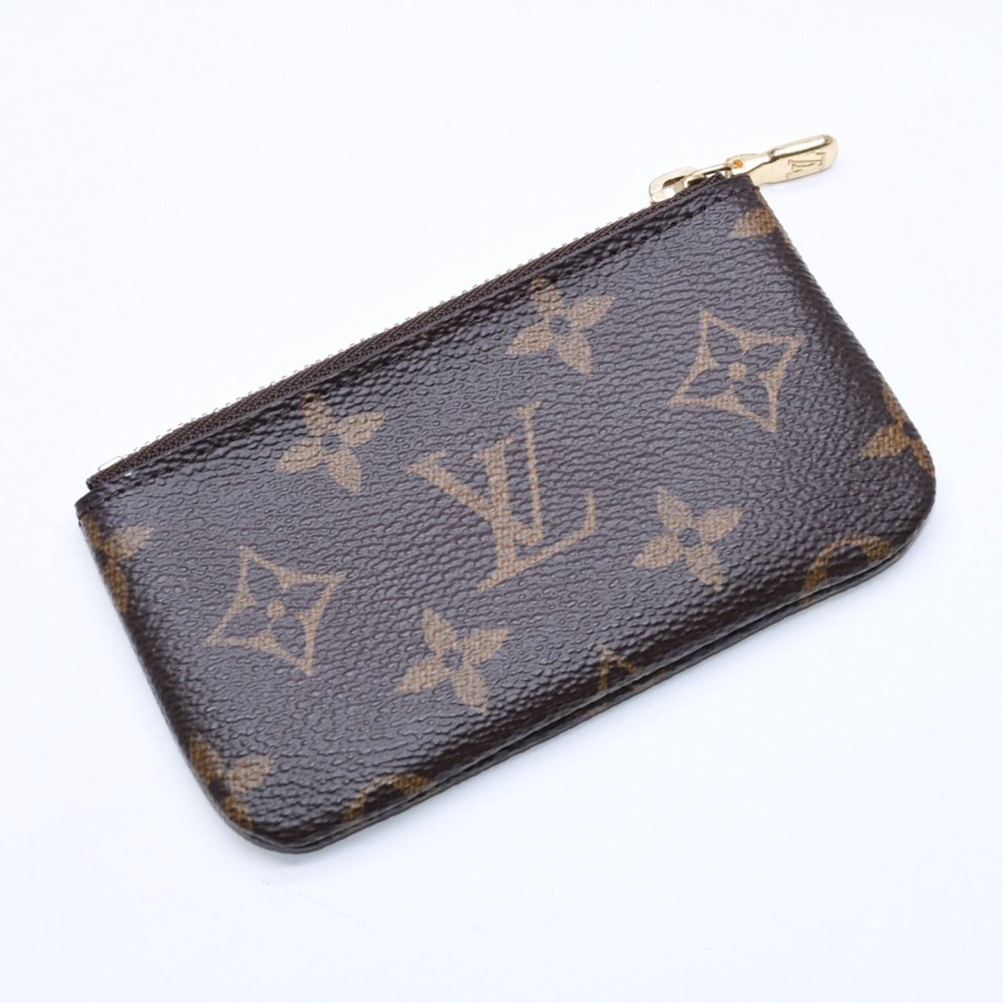 Louis Vuitton Pochette Cles Monogram Canvas Coin Purse Brown Gold — view 4