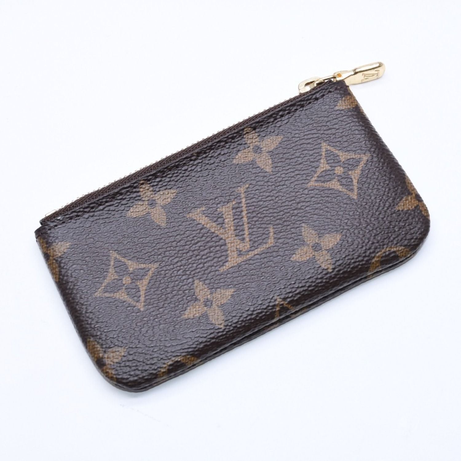 Louis Vuitton Pochette Cles Monogram Canvas Coin Purse Brown Gold — view 4