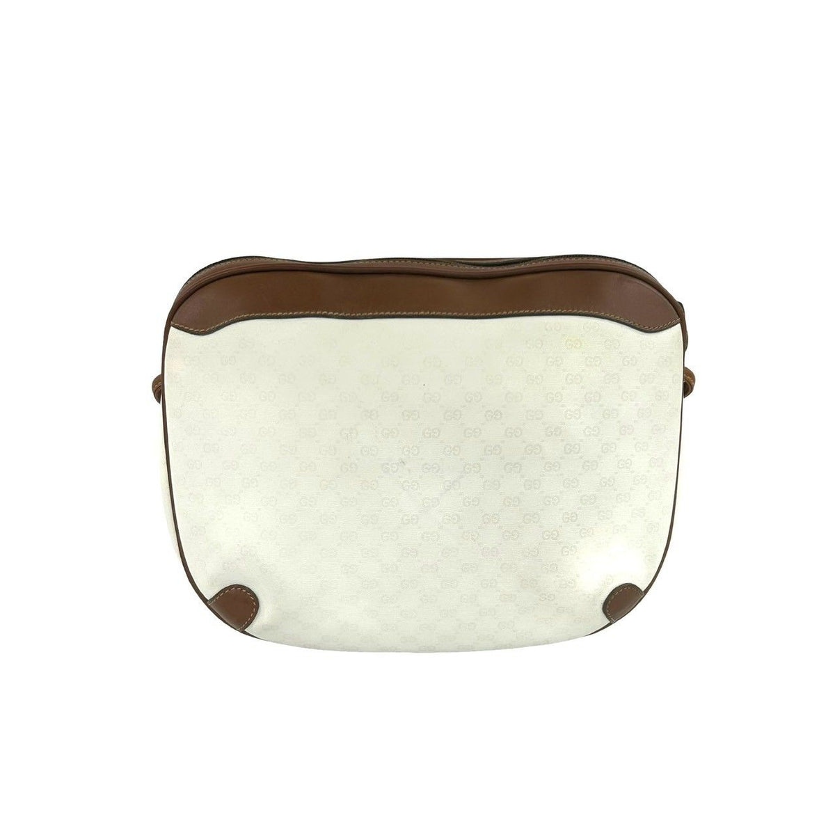 Gucci Vintage Micro GG Pattern Logo Leather Mini Shoulder Bag Pochette White — view 3