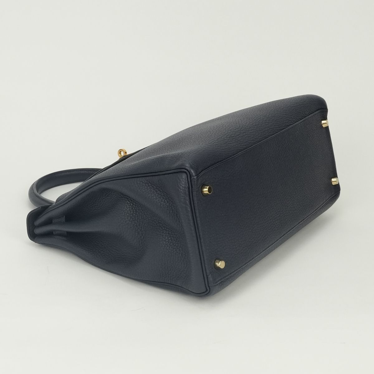 Hermes Kelly 35 Tote Shoulder Bag Togo Blue Bleu Nuit Navy Gold Handle 2-Way — view 6