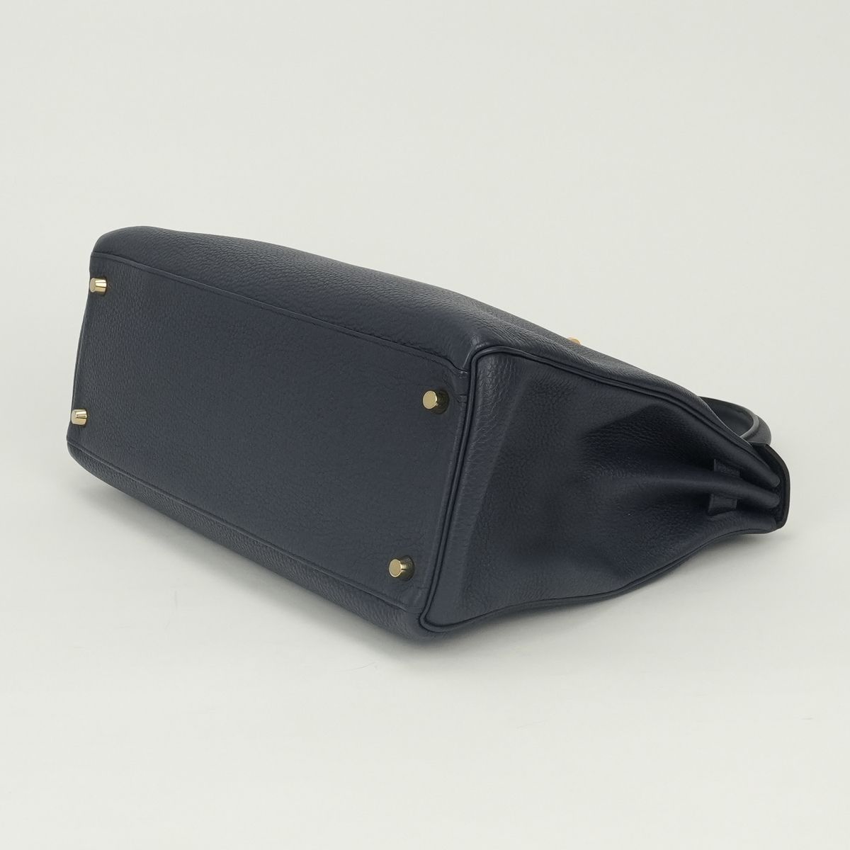 Hermes Kelly 35 Tote Shoulder Bag Togo Blue Bleu Nuit Navy Gold Handle 2-Way — view 5
